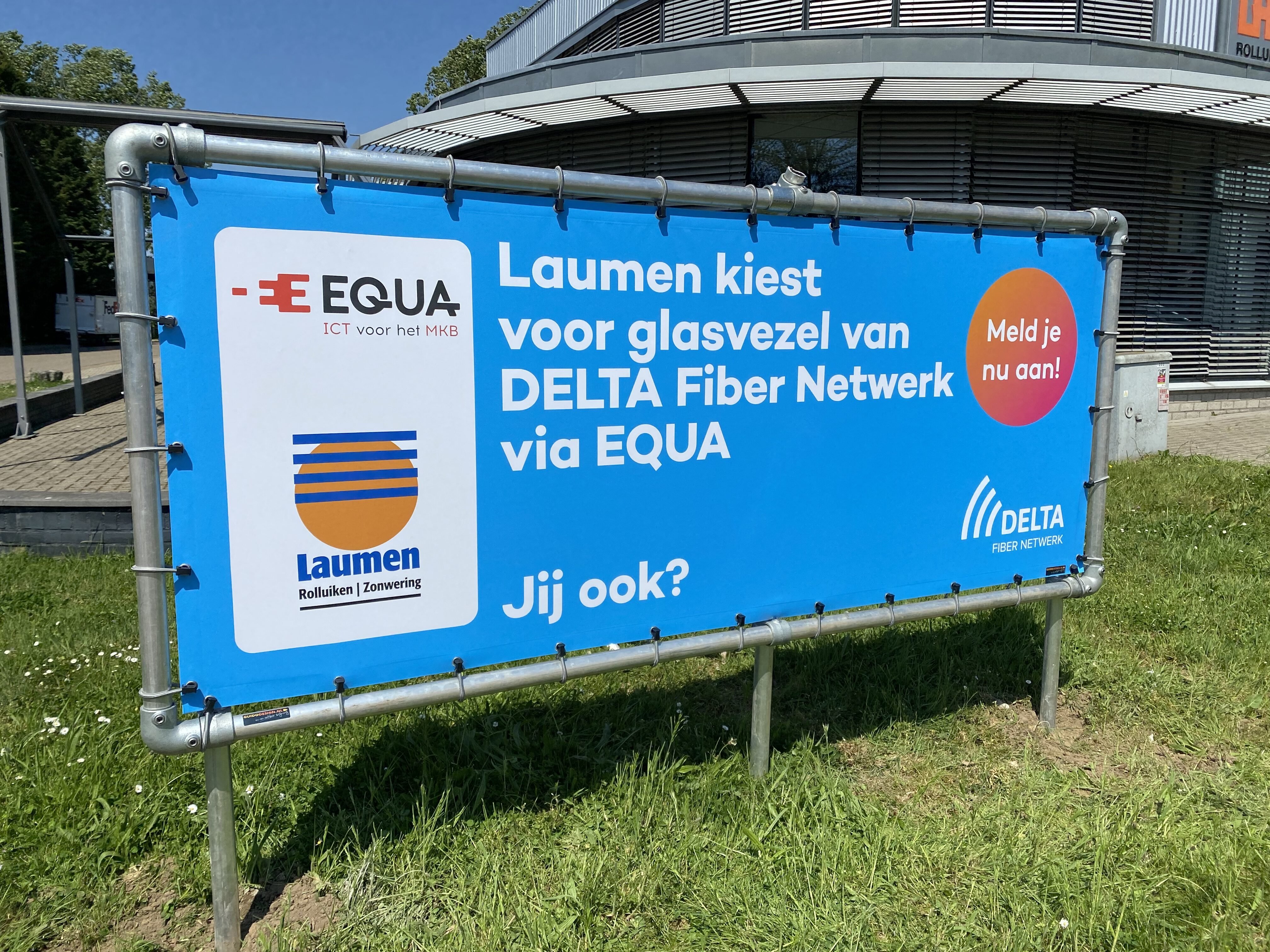 Spandoek in buizenframe in Heerlen Limburg Parkstad Maastricht en Kerkrade